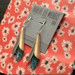 NWT Robert Lee Morris Gold Drop Earrings